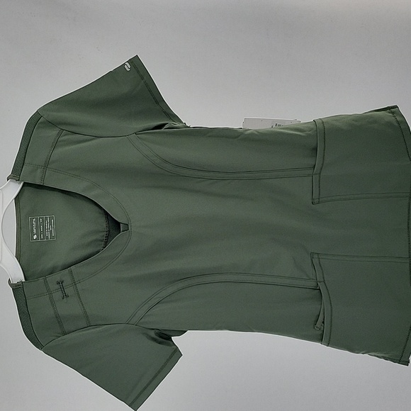 Olive Green Women's Scrub Top - Picture 9 of 16